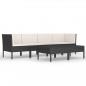 Preview: 6-tlg. Garten-Lounge-Set mit Auflagen Poly Rattan Schwarz