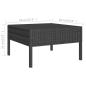 Preview: 6-tlg. Garten-Lounge-Set mit Auflagen Poly Rattan Schwarz