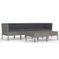 Preview: 6-tlg. Garten-Lounge-Set mit Auflagen Poly Rattan Grau