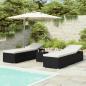 Preview: 3-tlg. Garten-Sonnenliegen mit Teetisch Poly Rattan Schwarz