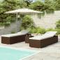 Preview: 3-tlg. Garten-Sonnenliegen mit Teetisch Poly Rattan Braun