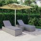 Preview: 3-tlg. Garten-Sonnenliegen mit Teetisch Poly Rattan Grau