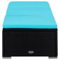 Preview: 3-tlg. Garten-Sonnenliegen mit Teetisch Poly Rattan Schwarz