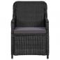 Preview: 9-tlg. Garten-Essgruppe Poly Rattan Schwarz