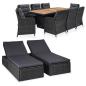 Preview: 11-tlg. Garten-Essgruppe Poly Rattan Schwarz