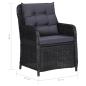 Preview: 11-tlg. Garten-Essgruppe Poly Rattan Schwarz