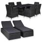 Preview: 9-tlg. Garten-Essgruppe Poly Rattan Schwarz