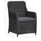 Preview: 11-tlg. Garten-Essgruppe Poly Rattan Schwarz