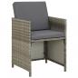 Preview: ARDEBO.de - Gartenstühle 2 Stk. mit Auflagen Poly Rattan Grau