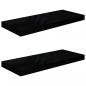 Preview: Schweberegale 2 Stk. Hochglanz-Schwarz 60x23,5x3,8 cm MDF