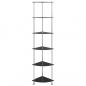 Preview: Regal mit 6 Ablagen Schwarz 30x30x160 cm Hartglas
