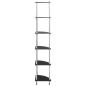 Preview: Regal mit 6 Ablagen Schwarz 30x30x160 cm Hartglas