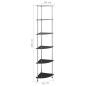 Preview: Regal mit 6 Ablagen Schwarz 30x30x160 cm Hartglas
