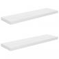 Preview: Schweberegale 2 Stk. Hochglanz-Weiß 90x23,5x3,8 cm MDF
