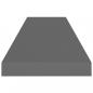 Preview: Schwebendes Wandregal Hochglanz-Grau 90x23,5x3,8 cm MDF