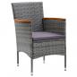 Preview: Garten-Essstühle 4 Stk. Poly Rattan Grau