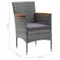Preview: Garten-Essstühle 4 Stk. Poly Rattan Grau