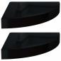 Preview: Eck-Schweberegale 2 Stk. Hochglanz-Schwarz 25x25x3,8 cm MDF