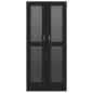 Preview: Vitrinenschrank Schwarz 82,5x30,5x185,5 cm Holzwerkstoff