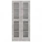 Preview: Vitrinenschrank Betongrau 82,5x30,5x185,5 cm Holzwerkstoff