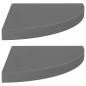 Preview: Eck-Schweberegale 2 Stk. Hochglanz-Grau 35x35x3,8 cm MDF