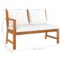Preview: 4-tlg. Garten-Lounge-Set mit Auflagen Creme Massivholz Akazie