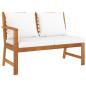 Preview: 5-tlg. Garten-Lounge-Set mit Auflagen Creme Massivholz Akazie