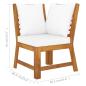 Preview: 5-tlg. Garten-Lounge-Set mit Auflagen Creme Massivholz Akazie