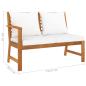 Preview: 5-tlg. Garten-Lounge-Set mit Auflagen Creme Massivholz Akazie