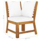 Preview: 5-tlg. Garten-Lounge-Set mit Auflagen Creme Massivholz Akazie