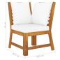 Preview: 6-tlg. Garten-Lounge-Set mit Auflagen Creme Massivholz Akazie