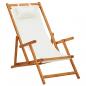 Preview: ARDEBO.de - Klappbarer Strandstuhl Eukalyptus Massivholz und Stoff Creme