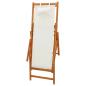 Preview: Klappbarer Strandstuhl Eukalyptus Massivholz und Stoff Creme