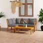 Preview: 4-tlg. Garten-Lounge-Set mit Auflagen Massivholz Akazie