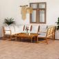 Preview: 9-tlg. Garten-Lounge-Set mit Auflagen Creme Massivholz Akazie