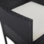 Preview: 3-tlg. Garten-Essgruppe Schwarz Poly Rattan und Glas