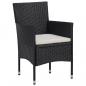 Preview: 3-tlg. Garten-Essgruppe Schwarz Poly Rattan und Glas