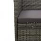 Preview: 3-tlg. Garten-Essgruppe Grau Poly Rattan und Glas