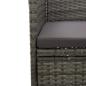 Preview: 3-tlg. Garten-Essgruppe Grau Poly Rattan und Glas