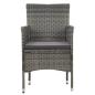 Preview: 3-tlg. Garten-Essgruppe Grau Poly Rattan und Glas