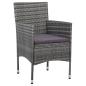 Preview: 3-tlg. Garten-Essgruppe Grau Poly Rattan und Glas