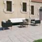 Preview: 4-tlg. Garten-Lounge-Set mit Auflagen Poly Rattan Schwarz
