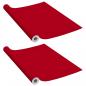 Preview: Möbelfolien Selbstklebend 2 Stk. Rot 500x90 cm PVC