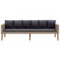 Preview: 5-tlg. Garten-Lounge-Set mit Auflagen Poly Rattan Beige