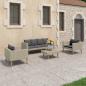 Preview: 4-tlg. Garten-Lounge-Set mit Auflagen Poly Rattan Beige