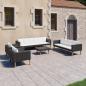 Preview: 5-tlg. Garten-Lounge-Set mit Auflagen Poly Rattan Schwarz