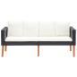 Preview: 5-tlg. Garten-Lounge-Set mit Auflagen Poly Rattan Schwarz