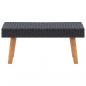 Preview: 2-tlg. Garten-Lounge-Set mit Kissen Poly Rattan Schwarz