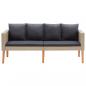 Preview: 2-tlg. Garten-Lounge-Set mit Auflagen Poly Rattan Beige
