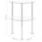 Preview: Beistelltisch mit 2 Ablagen Transparent 38x38x50 cm Hartglas